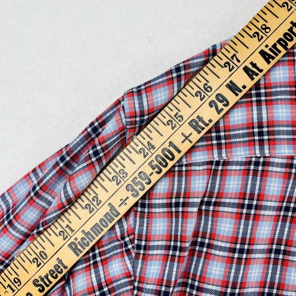 Polo Jeans Ralph Lauren Men's Shirt Large Red‎ Blue White Plaid Button Up Pony